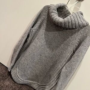 Cynthia rowley grey turtle neck sweater with zippers on side size L